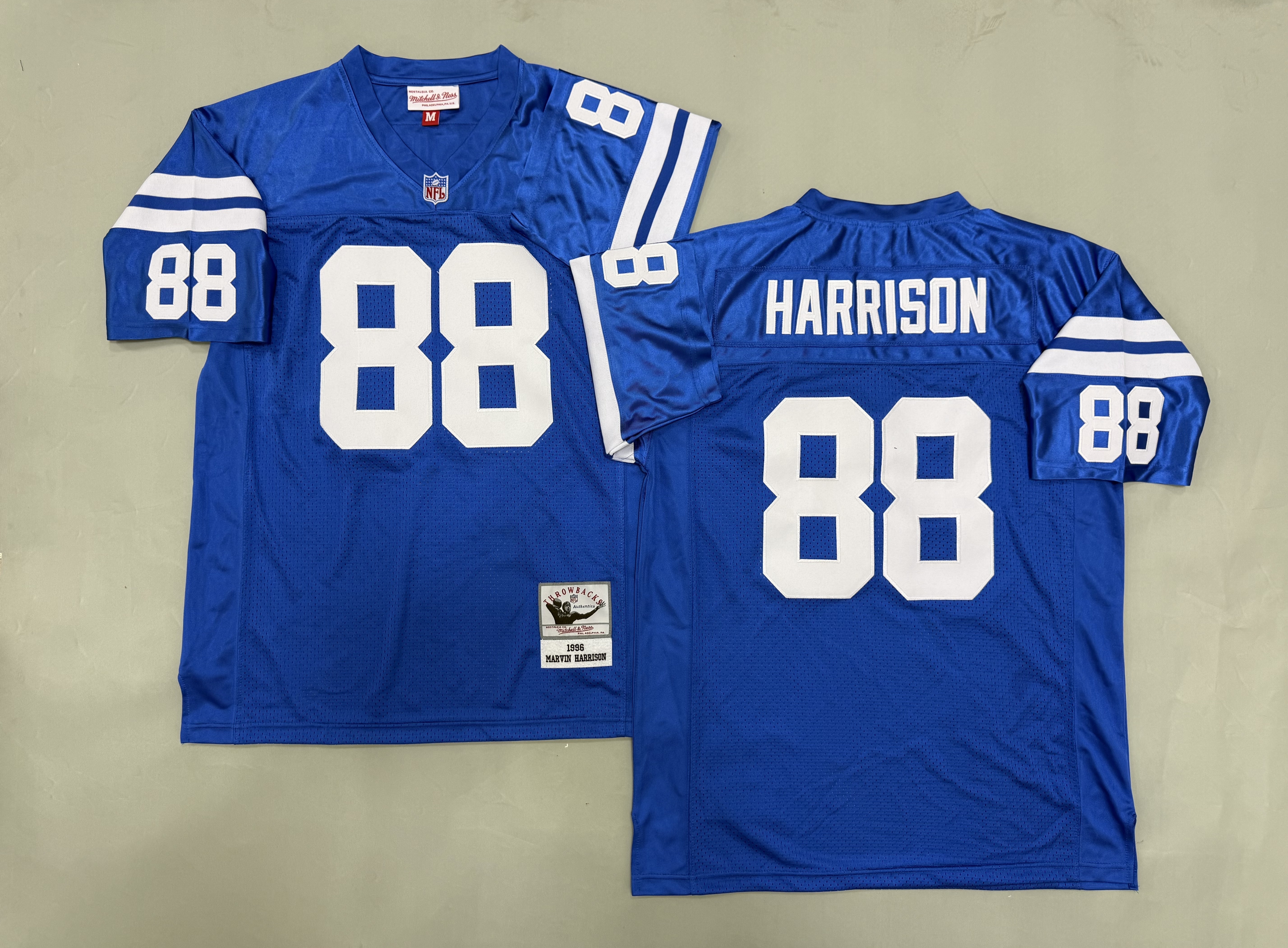 Men 2026 Indianapolis Colts #88 Harrison Blue Throwback Game NFL Jersey 001->kansas city chiefs->NFL Jersey